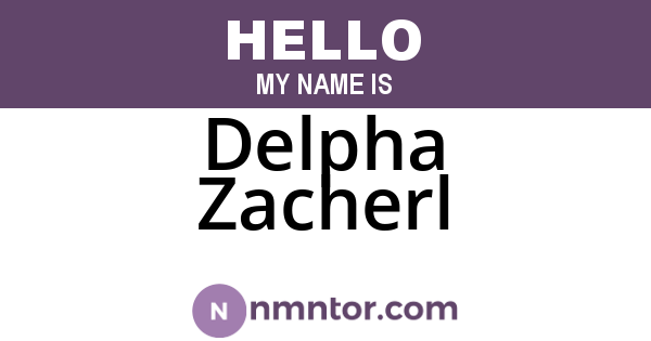 Delpha Zacherl