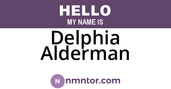 Delphia Alderman