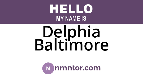 Delphia Baltimore