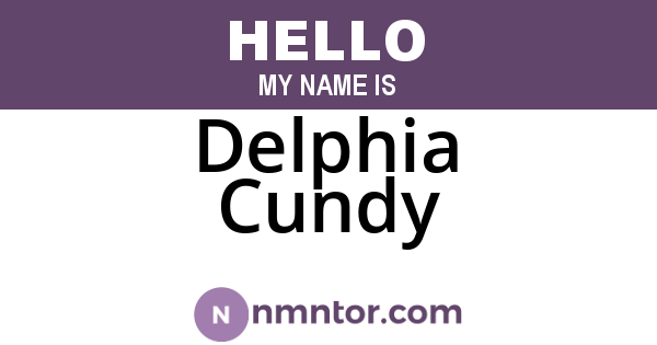 Delphia Cundy