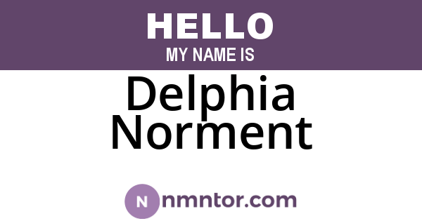 Delphia Norment