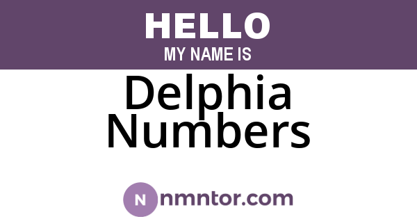 Delphia Numbers