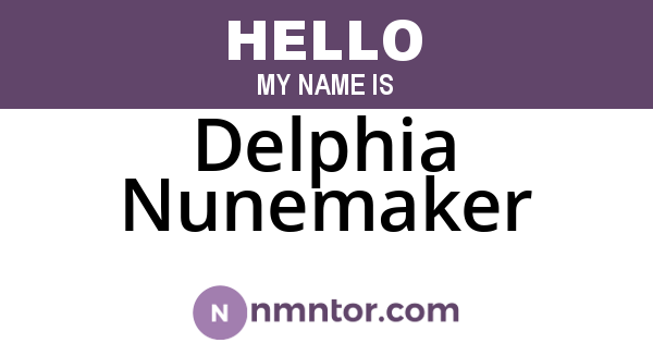 Delphia Nunemaker