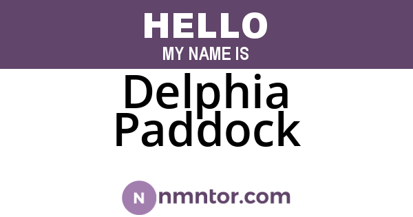Delphia Paddock