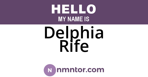 Delphia Rife