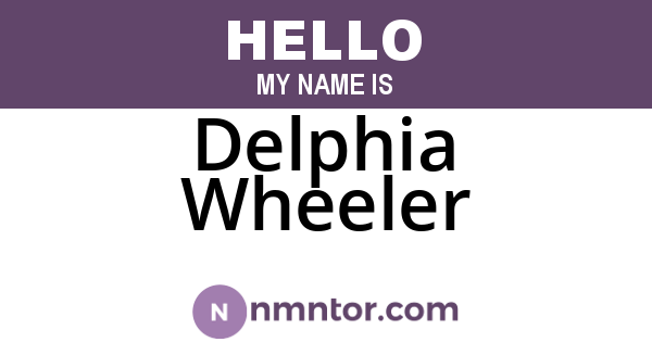 Delphia Wheeler