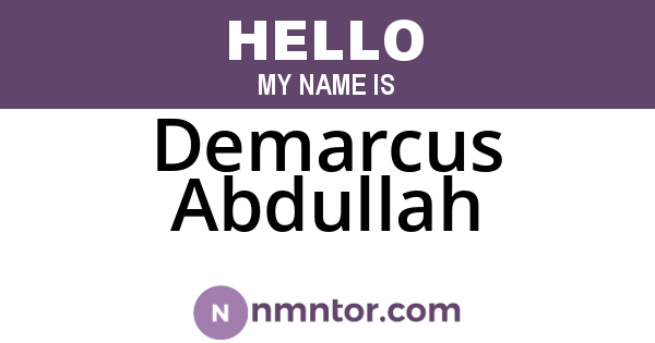 Demarcus Abdullah
