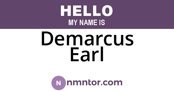 Demarcus Earl
