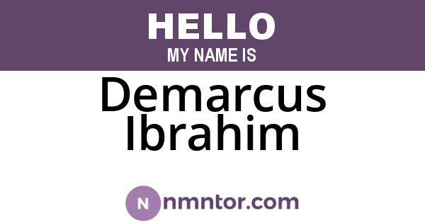 Demarcus Ibrahim