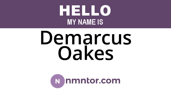 Demarcus Oakes