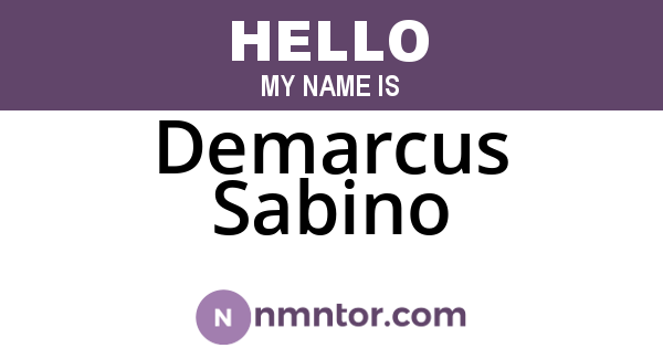 Demarcus Sabino