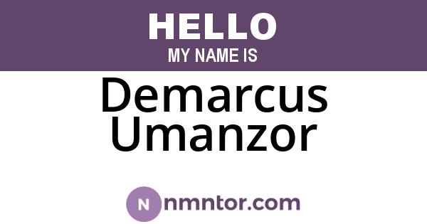 Demarcus Umanzor