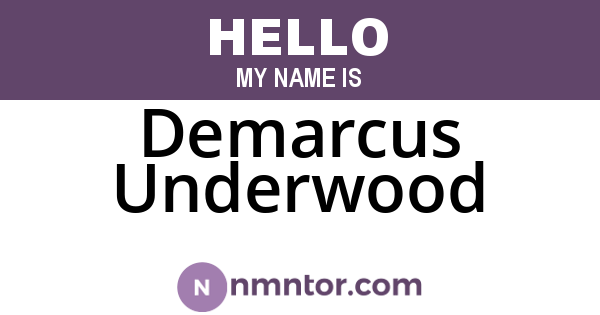 Demarcus Underwood