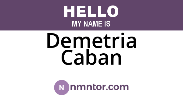 Demetria Caban