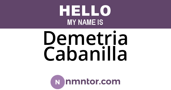 Demetria Cabanilla