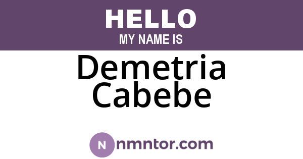 Demetria Cabebe