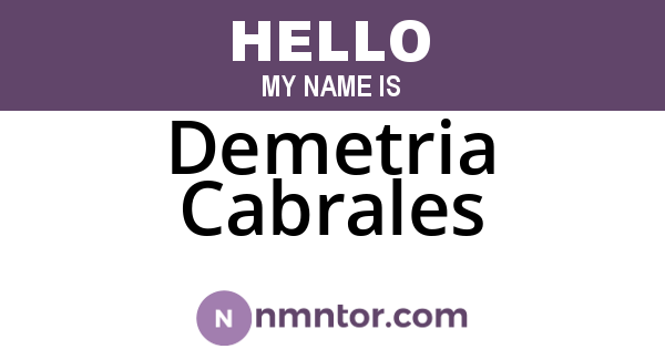 Demetria Cabrales