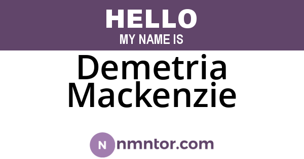 Demetria Mackenzie