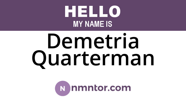 Demetria Quarterman