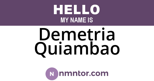 Demetria Quiambao