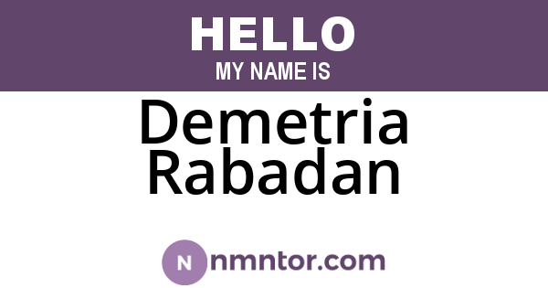 Demetria Rabadan