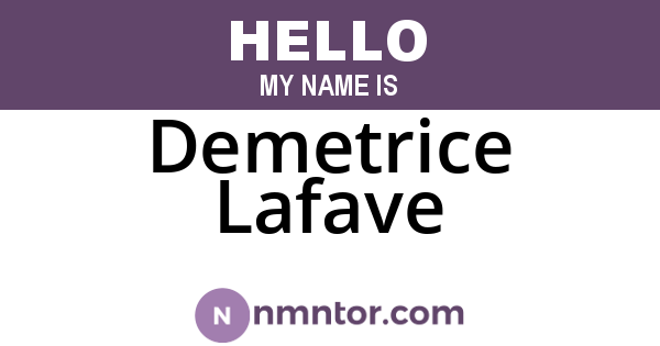 Demetrice Lafave