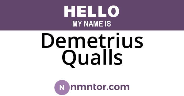 Demetrius Qualls