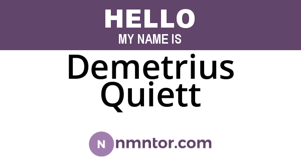 Demetrius Quiett