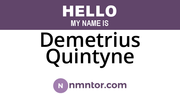Demetrius Quintyne