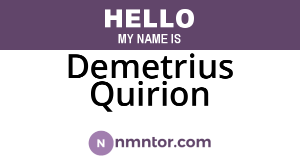 Demetrius Quirion
