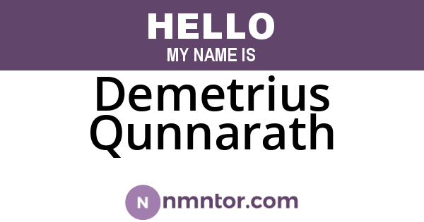 Demetrius Qunnarath