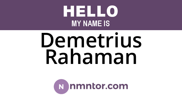 Demetrius Rahaman