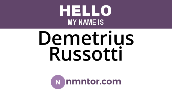 Demetrius Russotti