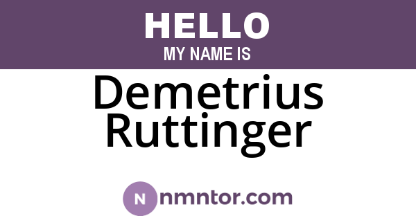 Demetrius Ruttinger