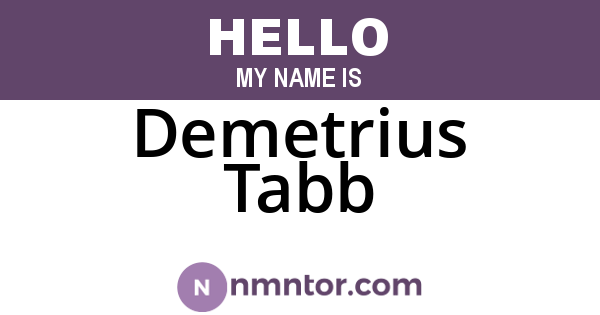 Demetrius Tabb