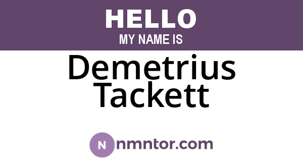 Demetrius Tackett