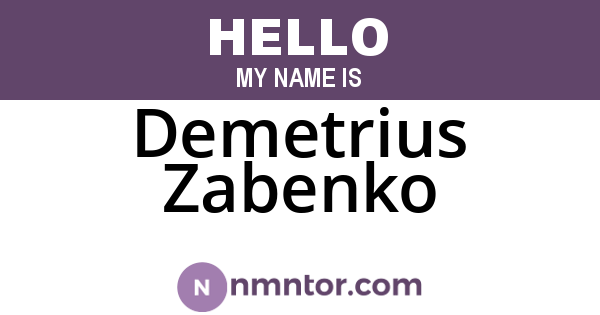 Demetrius Zabenko