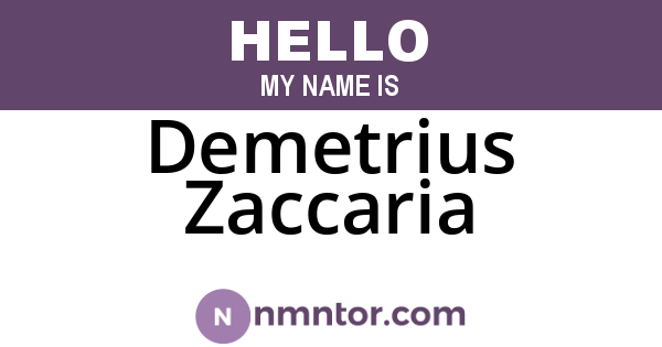 Demetrius Zaccaria