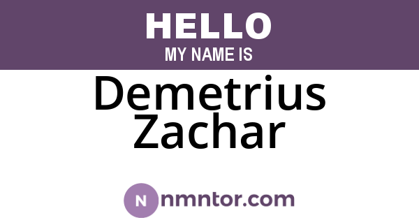Demetrius Zachar