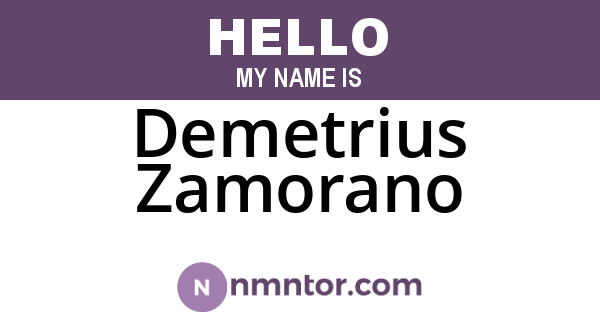 Demetrius Zamorano