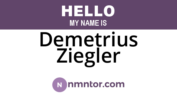 Demetrius Ziegler
