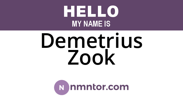 Demetrius Zook