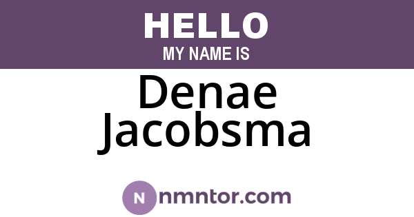 Denae Jacobsma
