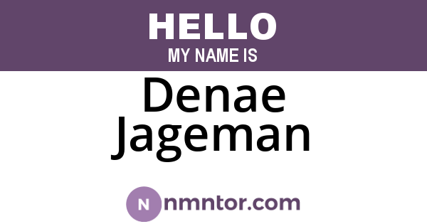 Denae Jageman