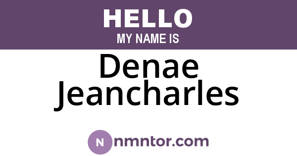 Denae Jeancharles