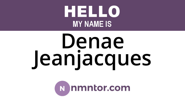Denae Jeanjacques
