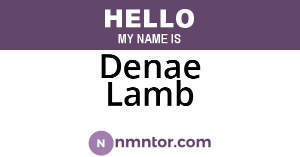 Denae Lamb