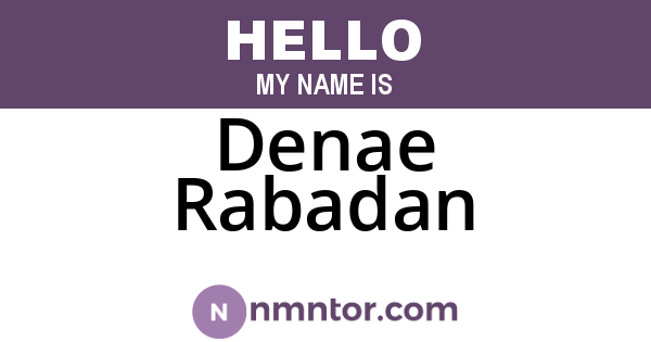 Denae Rabadan