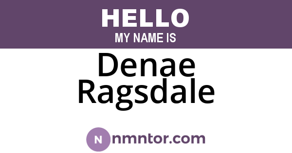 Denae Ragsdale