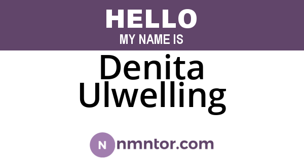 Denita Ulwelling